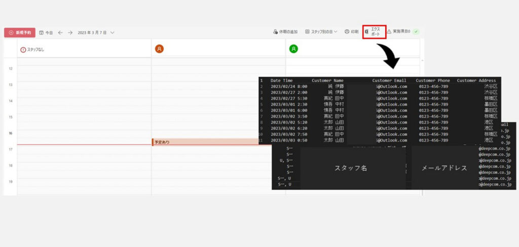 アクティビティの表示