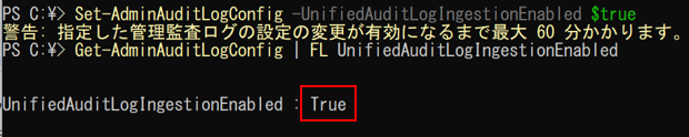  監査が有効になっている